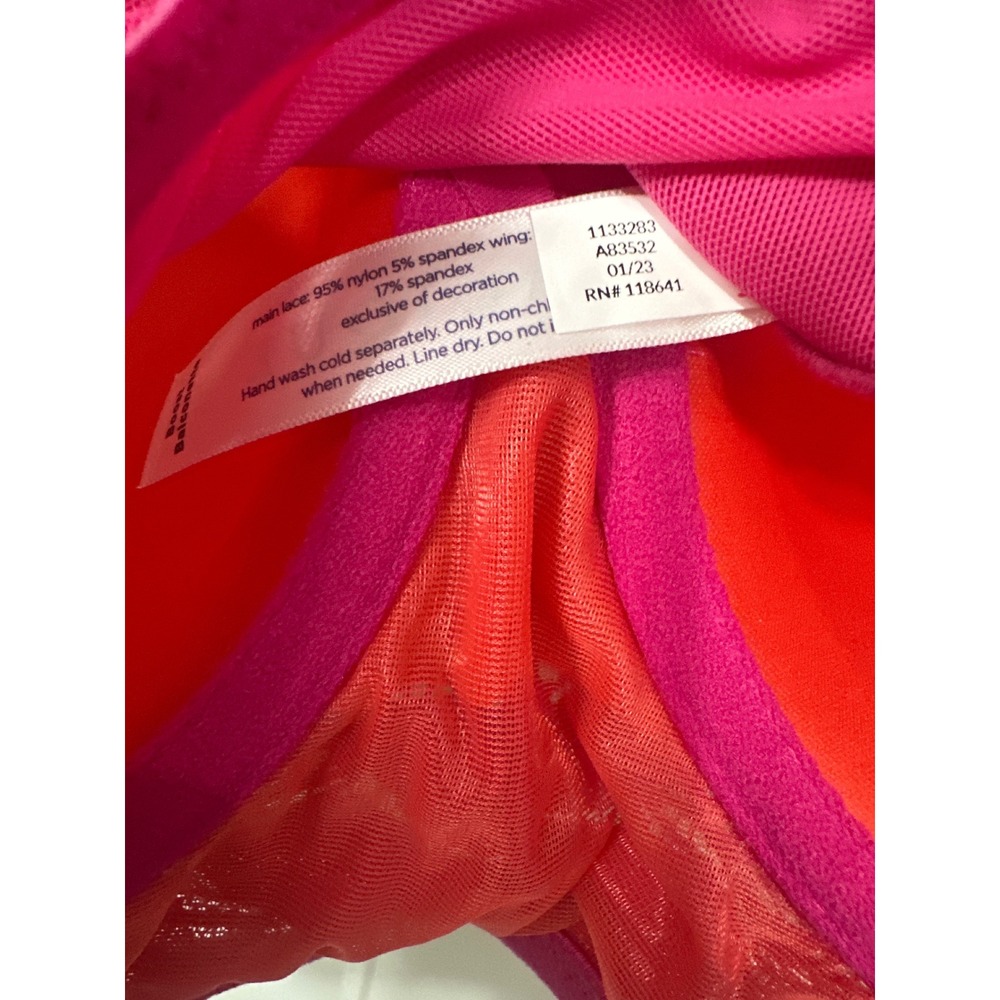 Cacique Pink Orange Floral Lace Longline Boost Balconette Bra 46C Underwire - Picture 7 of 11